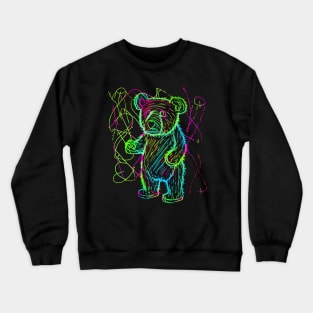 80s 90s Neon Bear Dancing Party Crewneck Sweatshirt